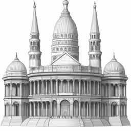 a drawing of an architectural sketch of st paul
