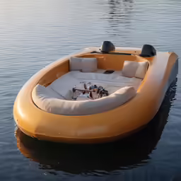 a boat is in the water and ready to be used