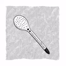 a kitchen measuring spoon resting on a grungy background