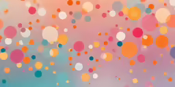a painting with various colored circles floating through the air