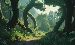 an image of a forest with a path