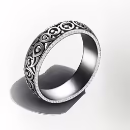 the inside of an elaborate ring on display