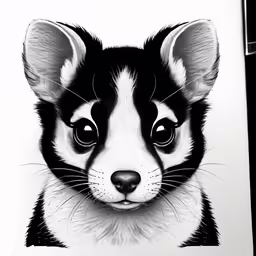 a drawing of a little dog on paper
