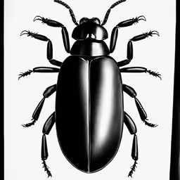 an illustration of a bug that is black and white