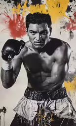 a young man with an old fashioned boxing outfit