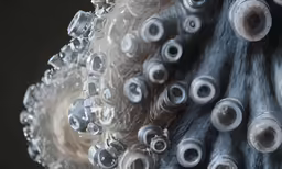 closeup of an arrangement of spooles of yarn
