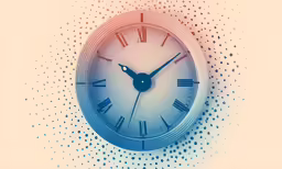 a clock is hanging on a wall with dots