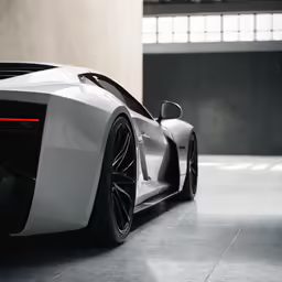 a white and black car with its door open