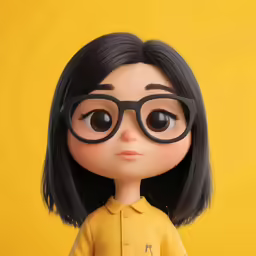 a woman wearing glasses with black hair