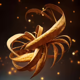 a group of twisted bananas sitting in front of a sky full of yellow stars