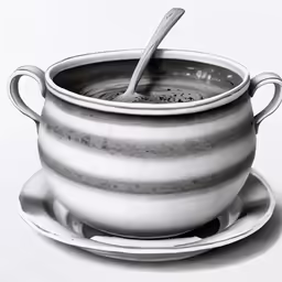 an image of a white bowl of food with a spoon