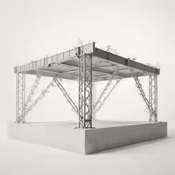 a large structure sitting on top of a cement block