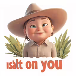 a poster with an image of a child wearing a hat