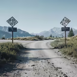 two signs indicate directions at an intersection