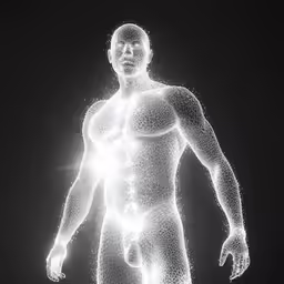 an abstract male body on dark background