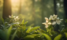 an image of flowers that are in the woods