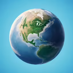 the earth with a blue sky in the background