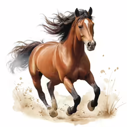 a horse running through dirt area with dust everywhere