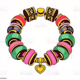 a bracelet with different colored beads on it