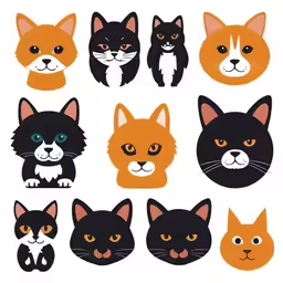 six images of cats with different colored eyes