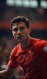 a man with short hair is playing tennis