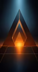 a pair of pyramids sit on the ground as the sun shines through them