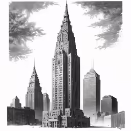 vintage image of empire building in new york city