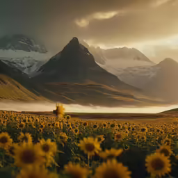 this is a sunflower field on the side of the road