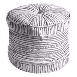 round white painted decorative ottoman cushion or bean bag