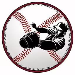 a baseball that has a man throwing a ball