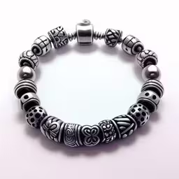 a bracelet made with some beads is shown,this is an image of an artisanal bead bracelet