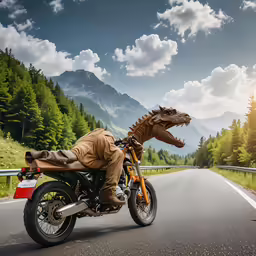 a man riding on the back of a motorcycle down a road