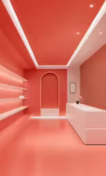 this room has an orange color in the center