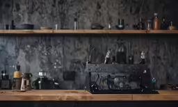 the clock is displayed on top of a table