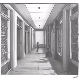 an image of a drawing of a hallway