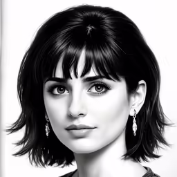 black and white portrait of a young woman