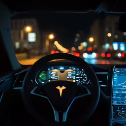 the dashboard and cockpit area of a modern car