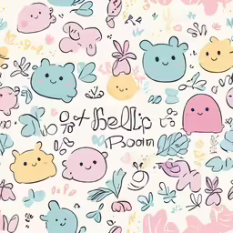 a cartoon pattern with an illustrated message on it