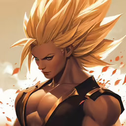 an anime character is posing for a portrait