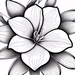 a flower that is black and white,the black and white flower is drawn