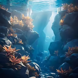 a close up shot of plants under water