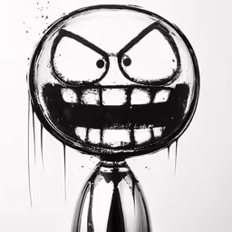 a painting of a cartoon character on a pedestal