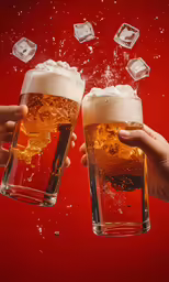 people are enjoying beer while splashing bubbles on them