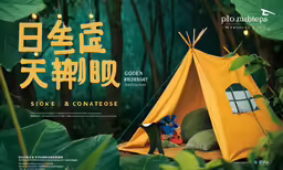 the front page of a book on a tent and foliage