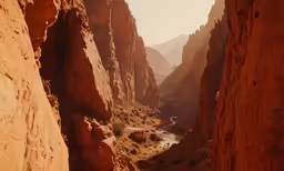 there is a rocky canyon with lots of rocks