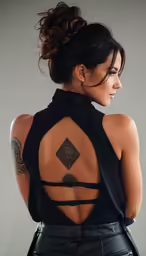 a woman with a tattoo on her back