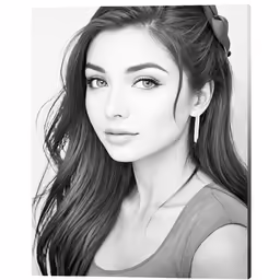 a woman is posing for a black and white photo
