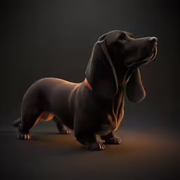 an adorable brown dog is looking up at the sky