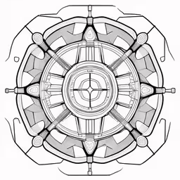 a black and white drawing of a circular object,an image of a circle with a stylized design on it,an abstract drawing of a circular object,a black and white image of a circular object,the design for a circular mirror, by an artist