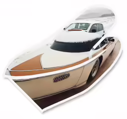 a boat with the hood open and snow on it